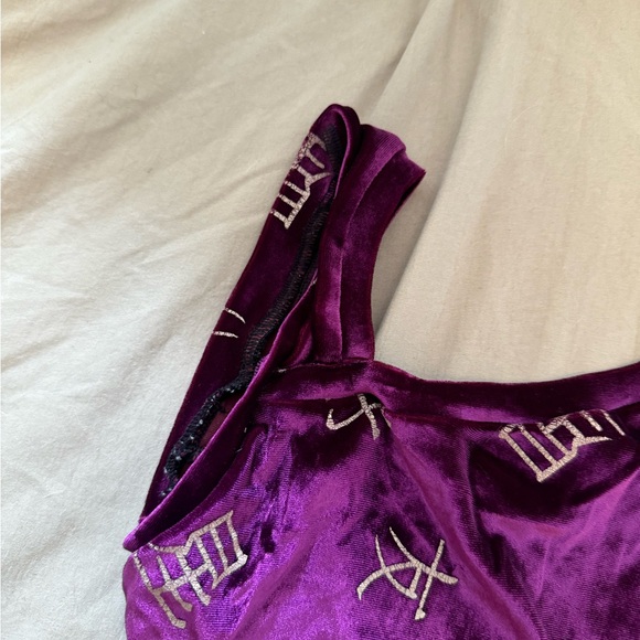 purple velour gymnastics leotard - Picture 5 of 9